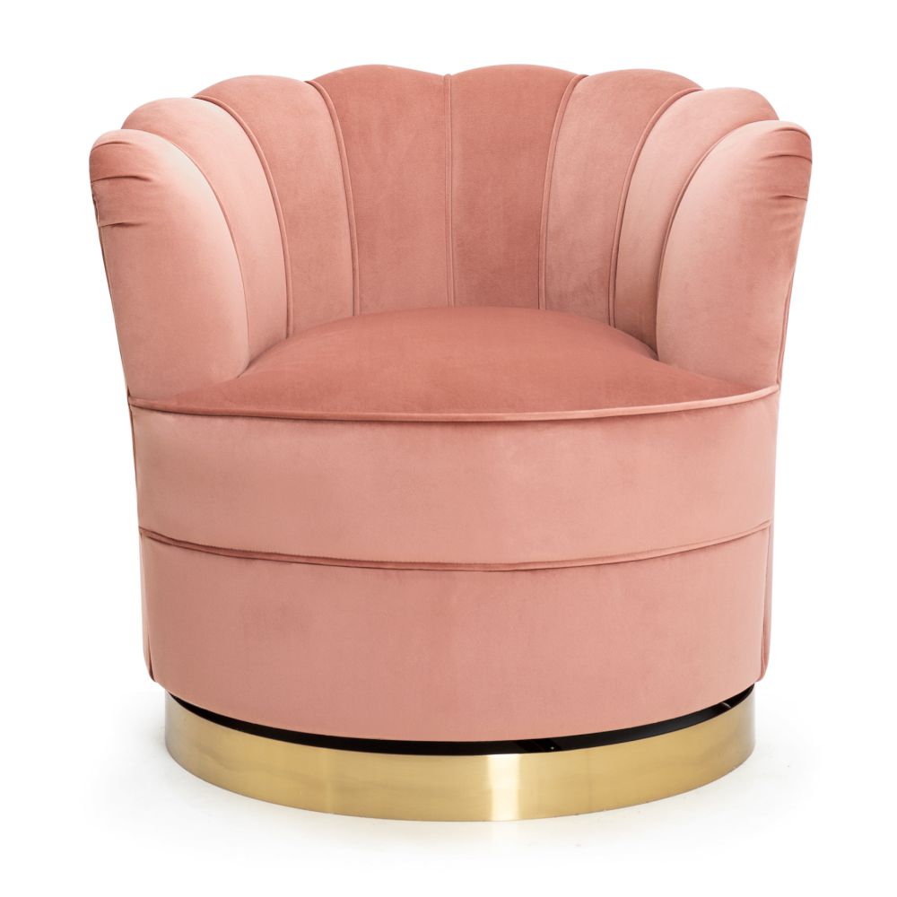 Кресло поворотное PMG SISI, т.розовый / золото 