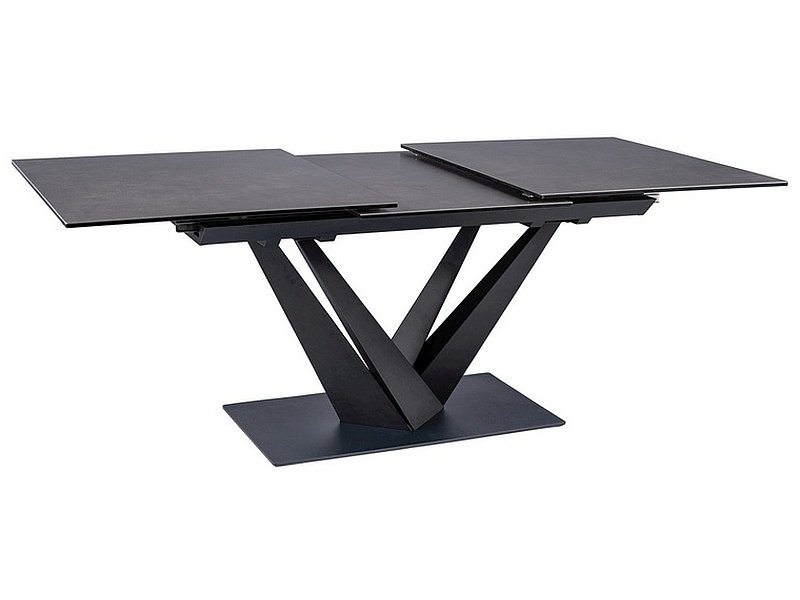 Фото и описание стол signal sorento ceramic, черный под мрамор / черный матовый, 160(220)x90