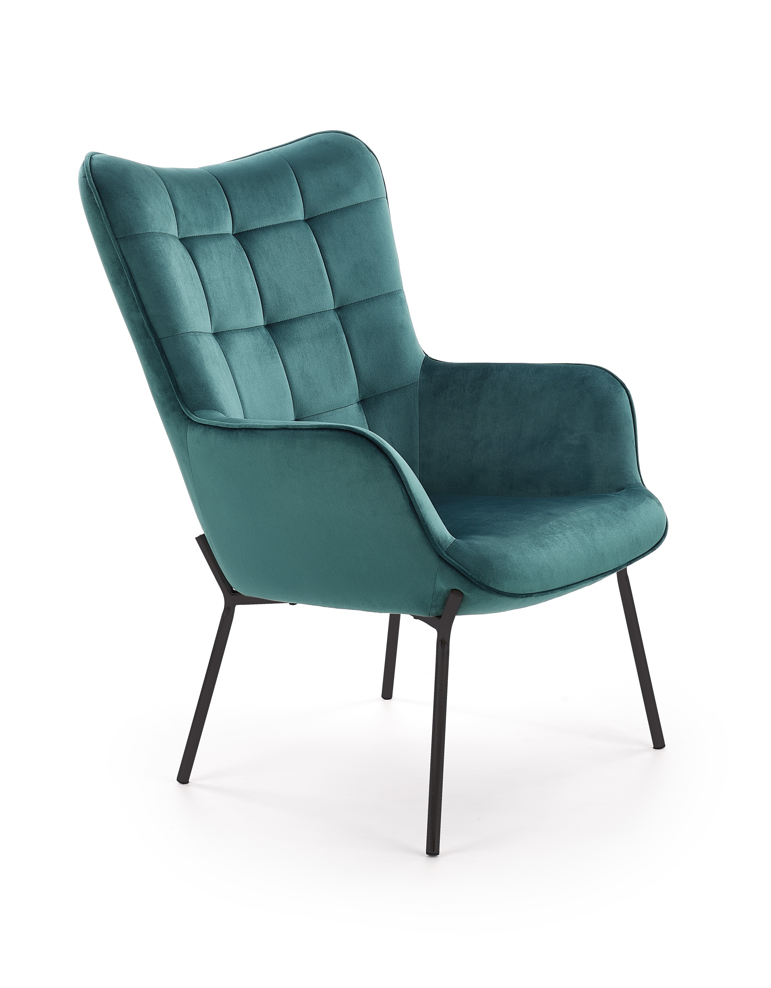 Кресло для отдыха HALMAR CASTEL, черный / т.зеленый 