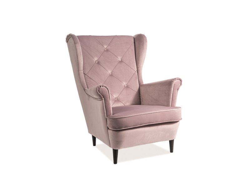 Кресло SIGNAL LADY VELVET, розовый античный / венге, тк. BL52 